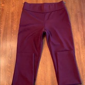 Soho NY & Co Burgundy Leggings Zipper, Size M